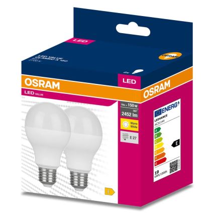 Комплект от 2 LED крушки VALUE CLASSIC E27/19W/230V 2700K - Osram