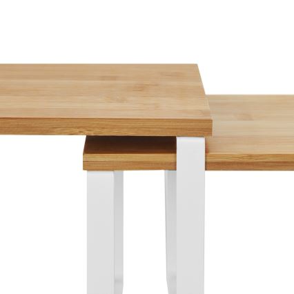 Комплект от 2 полици за съхранение MARGE, бяла/кафява