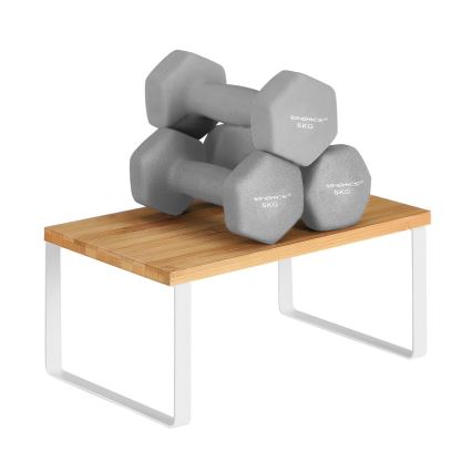 Комплект от 2 полици за съхранение MARGE, бяла/кафява