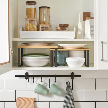 Комплект от 2 полици за съхранение MARGE, черна/кафява