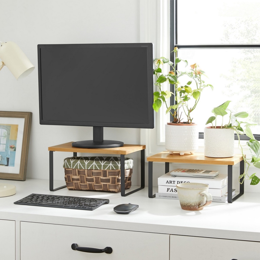 Комплект от 2 полици за съхранение MARGE, черна/кафява