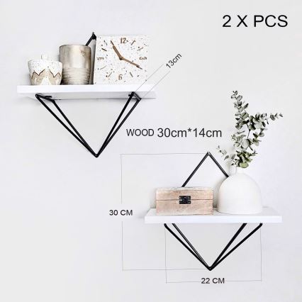 Комплект от 2 рафта DIA, бял/черен