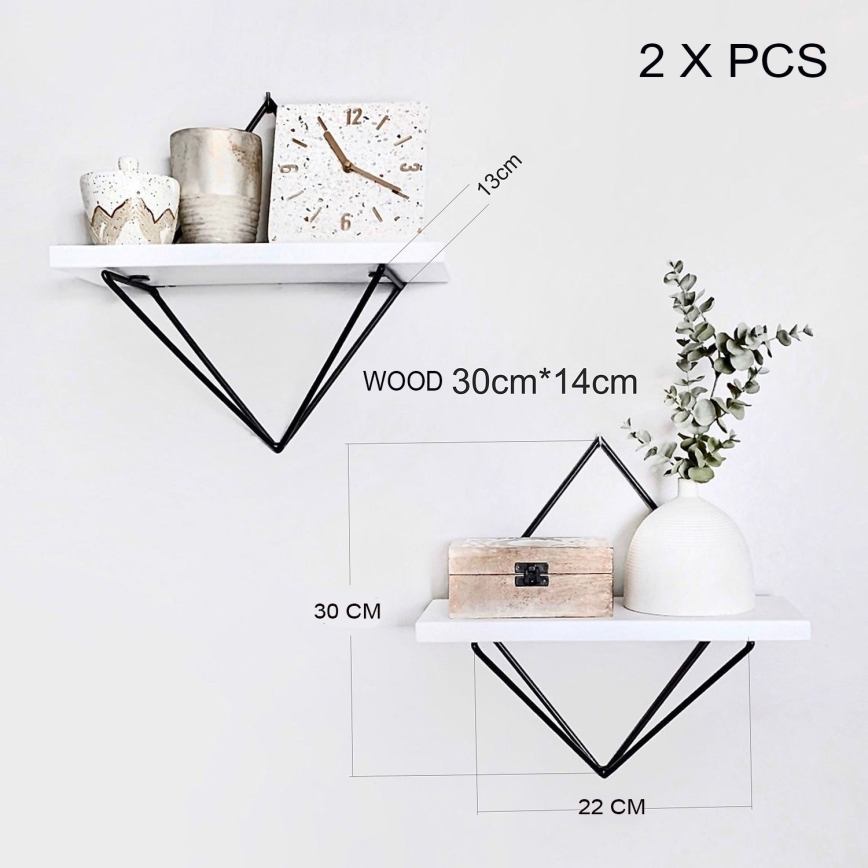 Комплект от 2 рафта DIA, бял/черен