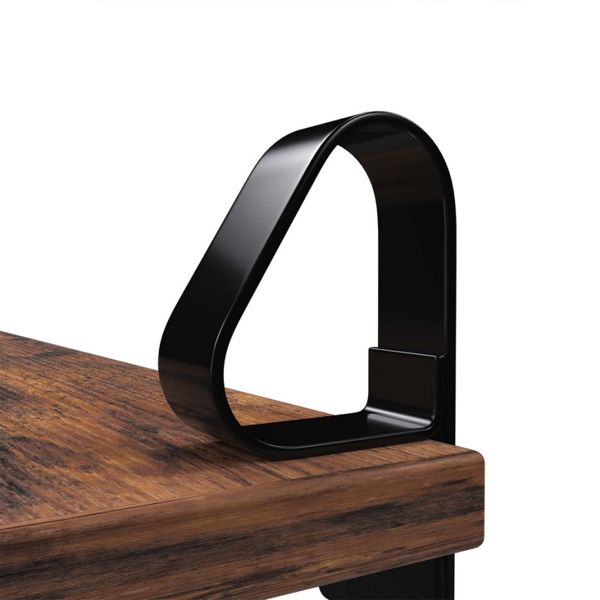 Комплект от 2 стенни рафта SHELFY, кафяв/черен