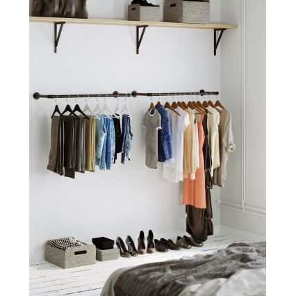 Комплект от 2 стенни закачалки за дрехи LINEA, черни