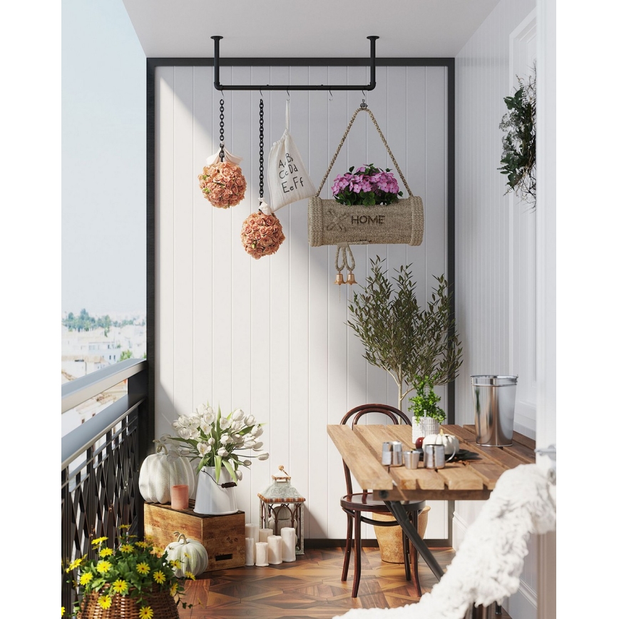 Комплект от 2 стенни закачалки за дрехи LINEA, черни