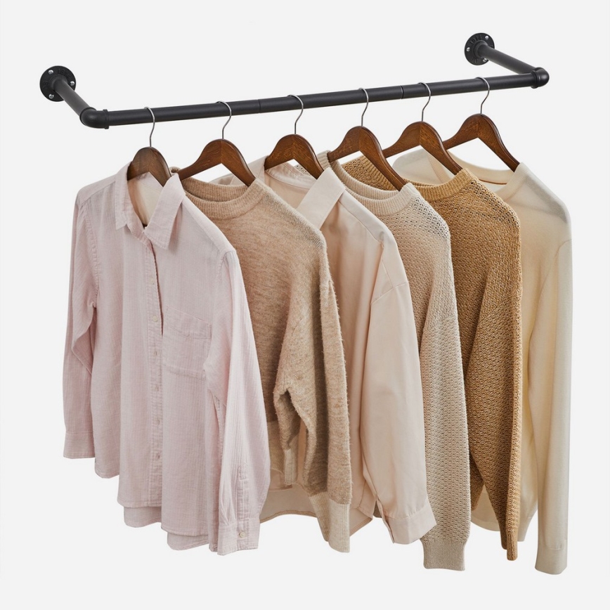 Комплект от 2 стенни закачалки за дрехи LINEA, черни