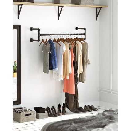 Комплект от 2 стенни закачалки за дрехи LINEA, черни