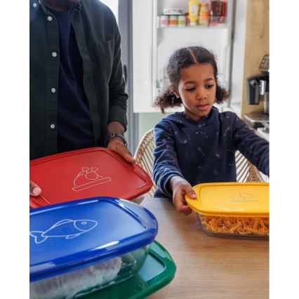 Комплект от 2 стъклени съдове за съхранение на храни PYREX — 1,2/2,5 л