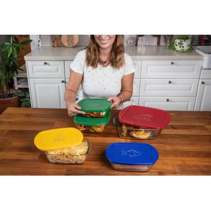 Комплект от 2 стъклени съдове за съхранение на храни PYREX — 1,2/2,5 л