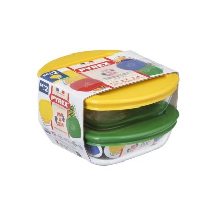 Комплект от 2 стъклени контейнери за храна PYREX 0,3 л