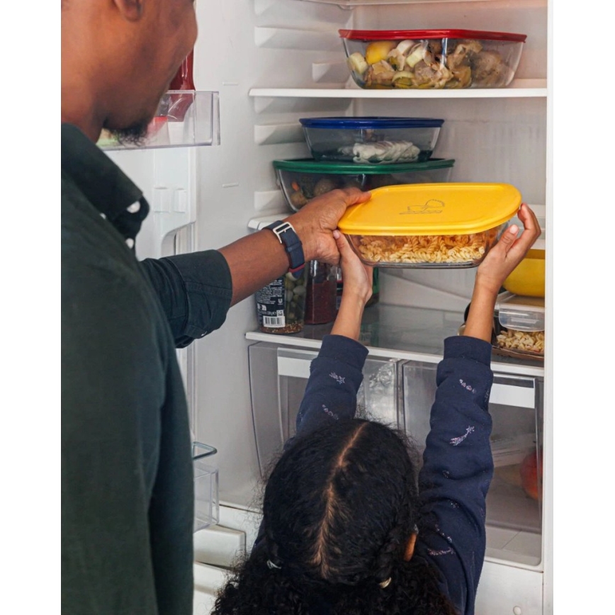 Комплект от 2 стъклени контейнери за съхранение на храна PYREX 1,2 л / 2,5 л