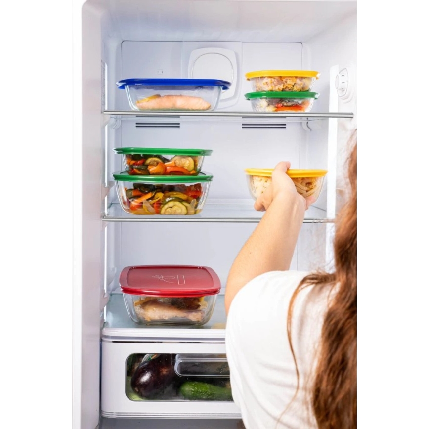 Комплект от 2 стъклени контейнери за съхранение на храна PYREX 1,2 л / 2,5 л