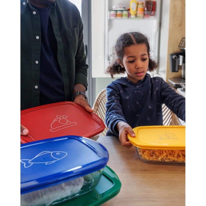 Комплект от 2 стъклени кутии за съхранение на храна PYREX 1,2/2,5 л