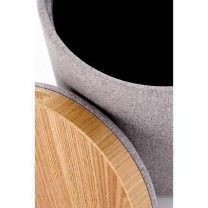 Комплект от 2 табуретки AVIKO, Ø 38/45 cm, сива/бежова