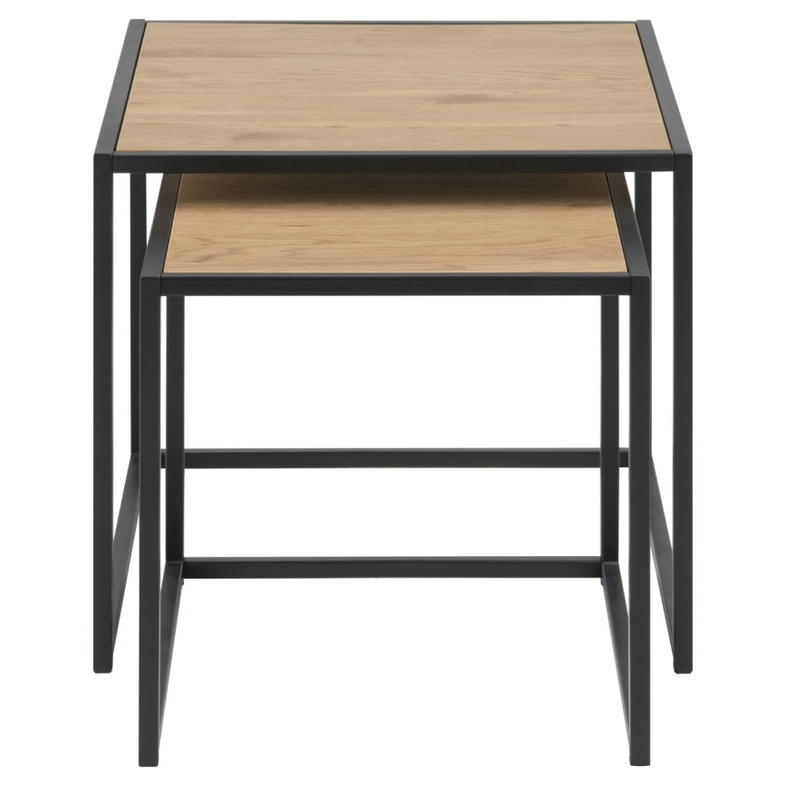 Комплект от 2 конферентни масички SARON, дъб/черно