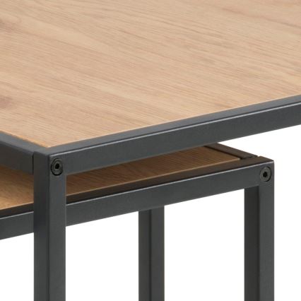 Комплект от 2 конферентни масички SARON, дъб/черно