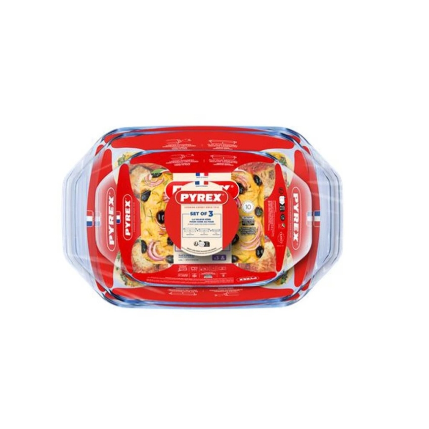 Комплект от 3 броя съдове за печене PYREX 1,4/3/4 l