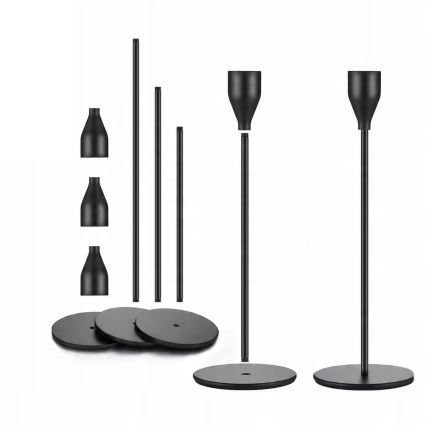 Комплект от 3 черни свещника