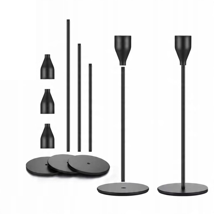 Комплект от 3 черни свещника