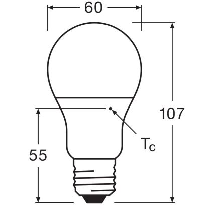 Комплект от 3 LED крушки A60 E27, 8W, 230V, 3000K - Osram