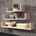 Комплект от 3 стенни полици TRIO 40/60/80x11x18 см дъб сонома