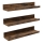 Комплект от 3 стенни рафта SHELFY 38x5x10 cm, кафяви