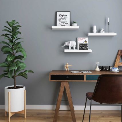 Комплект от 3 стенни рафта SHELFY, бели