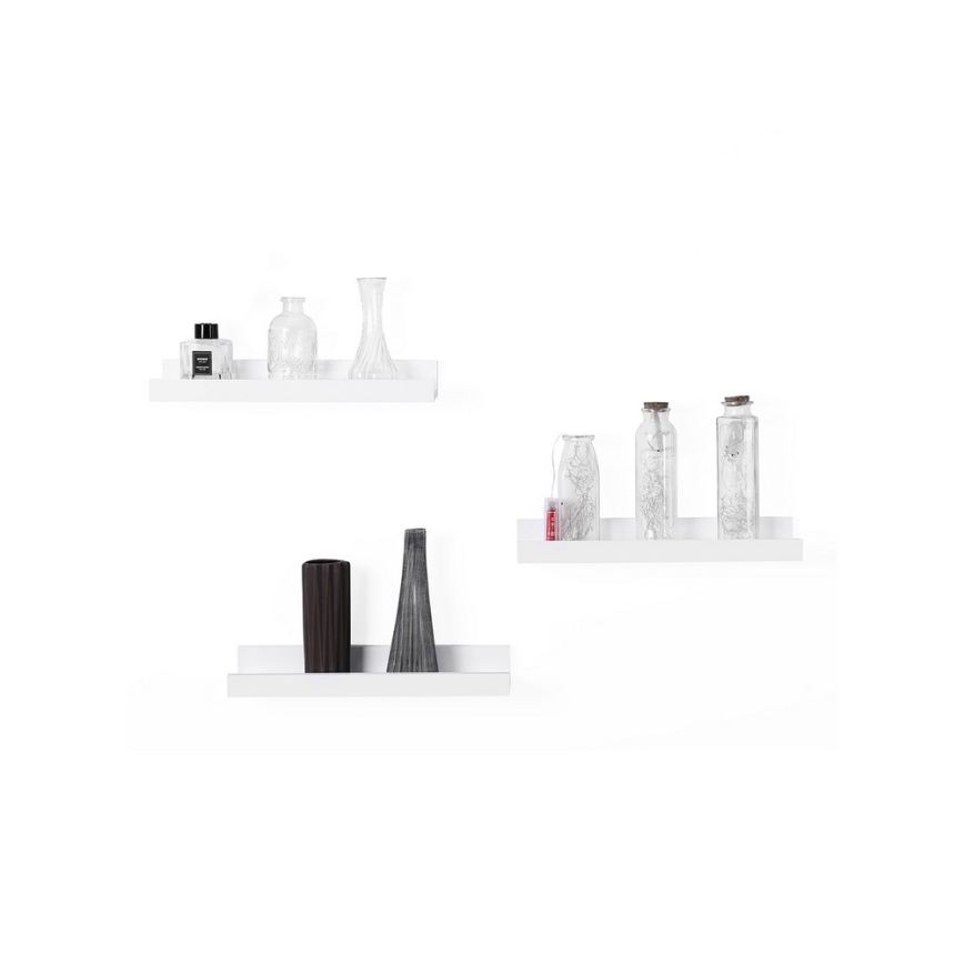 Комплект от 3 стенни рафта SHELFY, бели