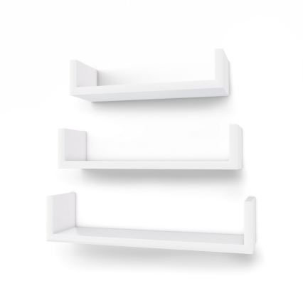 Комплект от 3 стенни рафта SHELFY, бели