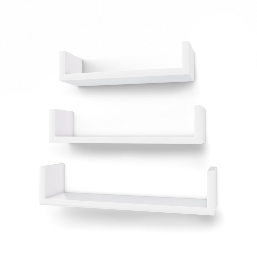 Комплект от 3 стенни рафта SHELFY, бели