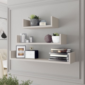 Комплект от 3 стенни рафта TRIO 40/60/80x11 см, кашмир