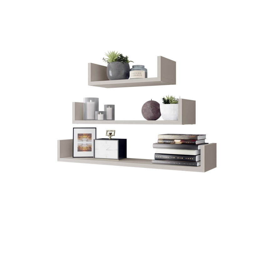 Комплект от 3 стенни рафта TRIO 40/60/80x11x18 см кашмир
