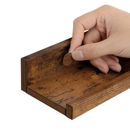 Комплект от 3 стенни рафтове SHELFY 38x5x10 cm кафяви