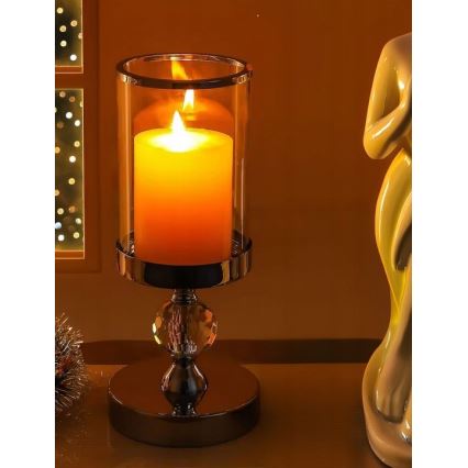 Комплект от 3 свещника с лъскаво хромово покритие