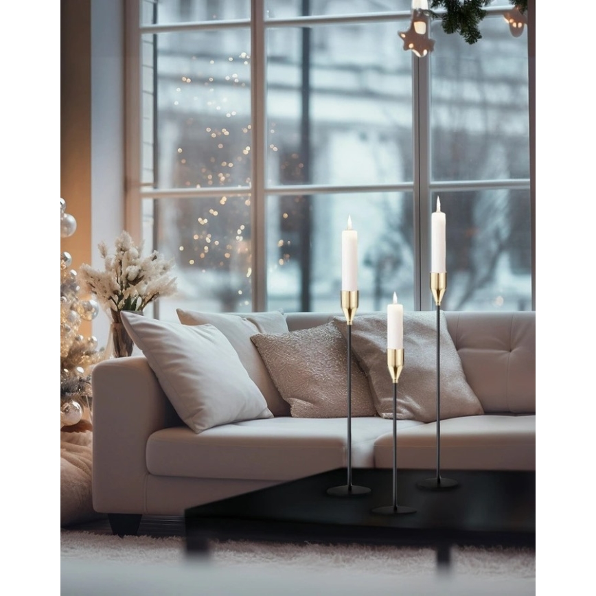 Комплект от 3 свещника — черно/златисто