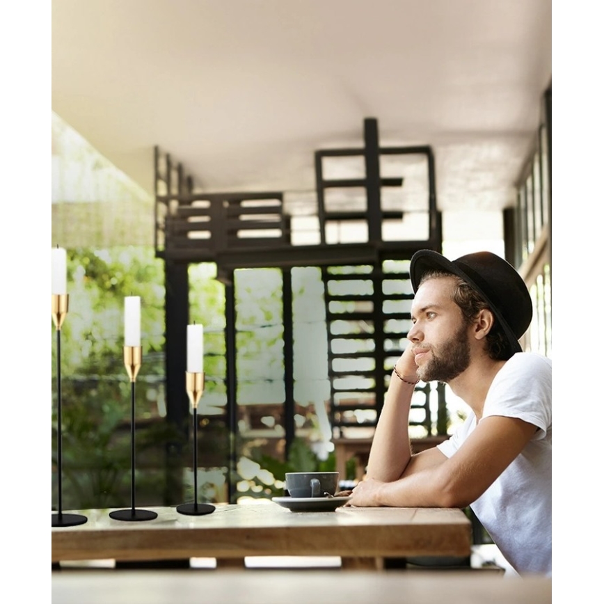 Комплект от 3 свещника — черно/златисто