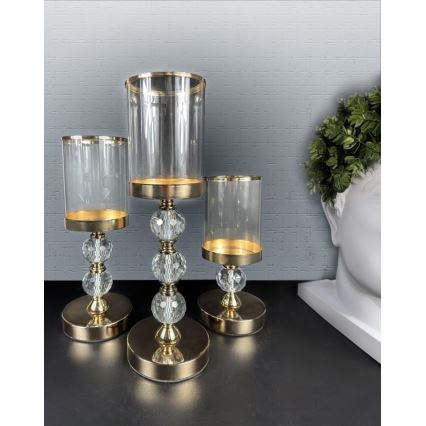 КОМПЛЕКТ ОТ 3 ЗЛАТНИ СВЕЩНИЦИ