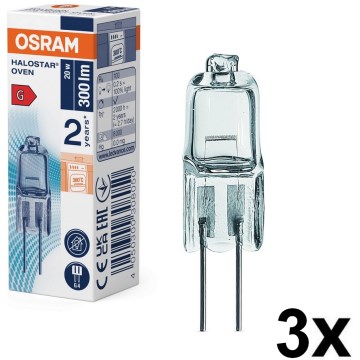 Комплект от 3 крушки за фурна HALOSTAR G4/20W/12V 2700K - Osram