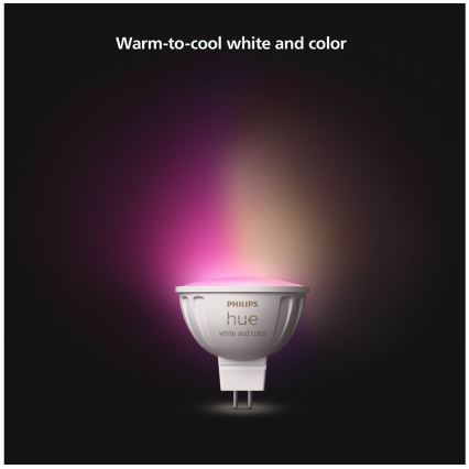 Комплект от 4 LED RGBW крушки с възможност за димиране Philips Hue WHITE AND COLOR AMBIANCE GU5,3/MR16/6,3W/12V 2000-6500K