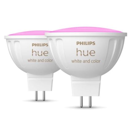 Комплект от 4 LED RGBW крушки с възможност за димиране Philips Hue WHITE AND COLOR AMBIANCE GU5,3/MR16/6,3W/12V 2000-6500K
