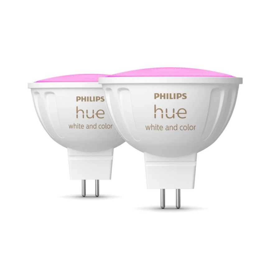Комплект от 4 LED RGBW крушки с възможност за димиране Philips Hue WHITE AND COLOR AMBIANCE GU5,3/MR16/6,3W/12V 2000-6500K