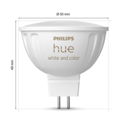 Комплект от 4 LED RGBW крушки с възможност за димиране Philips Hue WHITE AND COLOR AMBIANCE GU5,3/MR16/6,3W/12V 2000-6500K