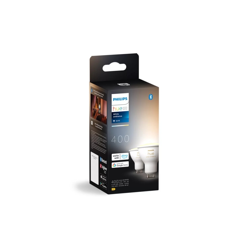 Комплект от 4 LED димируеми крушки Philips Hue WHITE AMBIANCE GU10/4,2W/230V 2200-6500K