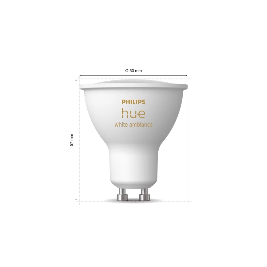 Комплект от 4 LED димируеми крушки Philips Hue WHITE AMBIANCE GU10/4,2W/230V 2200-6500K