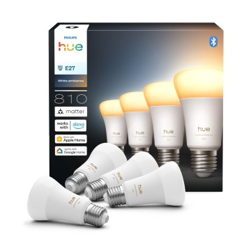 Комплект от 4 димируеми LED крушки Philips Hue WHITE AMBIANCE E27/6W/230V 1000-20000K