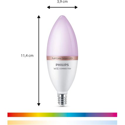 Комплект от 4 LED RGB димируеми крушки Philips SMART C37 E14/4,9W/230V 2200-6500K
