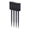 Комплект от 4 LED соларни лампи DECOR LED, 1,2 V, 150 mAh, 3000 K, 39 см, IP44, черни