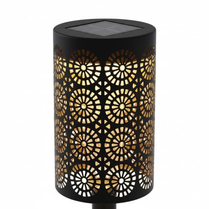 Комплект от 4 LED соларни лампи DECOR LED, 1,2 V, 150 mAh, 3000 K, 39 см, IP44, черни