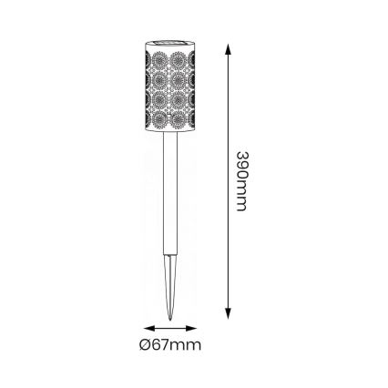 Комплект от 4 LED соларни лампи DECOR LED, 1,2 V, 150 mAh, 3000 K, 39 см, IP44, черни